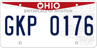 OH license plate GKP0176