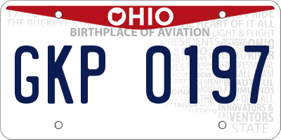 OH license plate GKP0197