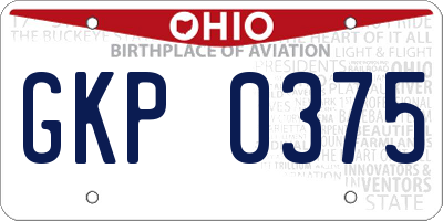 OH license plate GKP0375