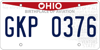 OH license plate GKP0376