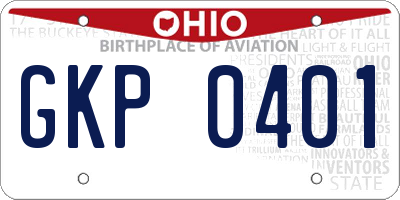 OH license plate GKP0401