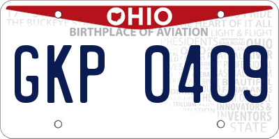 OH license plate GKP0409