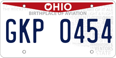 OH license plate GKP0454