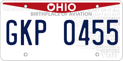 OH license plate GKP0455