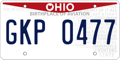 OH license plate GKP0477