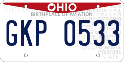 OH license plate GKP0533