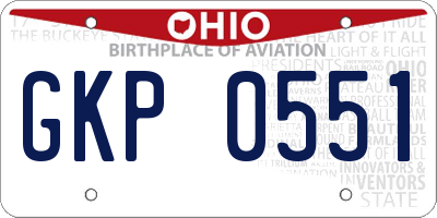 OH license plate GKP0551