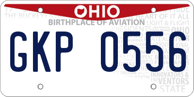 OH license plate GKP0556
