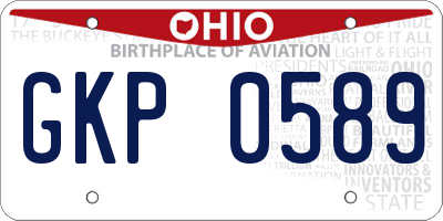 OH license plate GKP0589