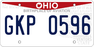 OH license plate GKP0596