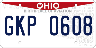 OH license plate GKP0608