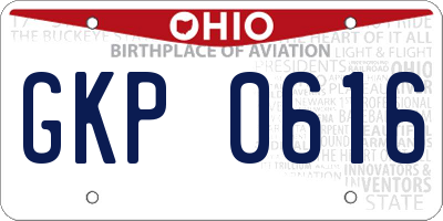 OH license plate GKP0616