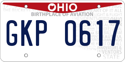 OH license plate GKP0617