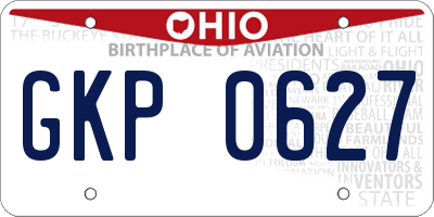 OH license plate GKP0627