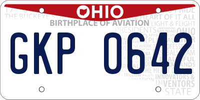 OH license plate GKP0642