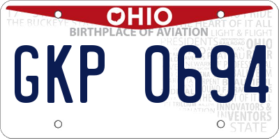 OH license plate GKP0694