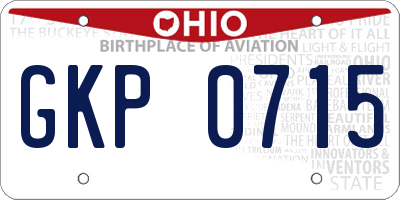 OH license plate GKP0715