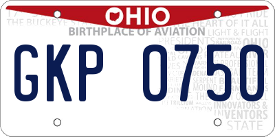 OH license plate GKP0750