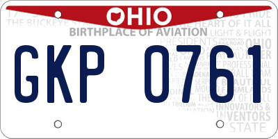 OH license plate GKP0761