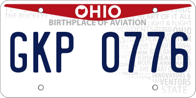 OH license plate GKP0776