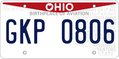 OH license plate GKP0806