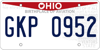 OH license plate GKP0952