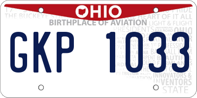 OH license plate GKP1033