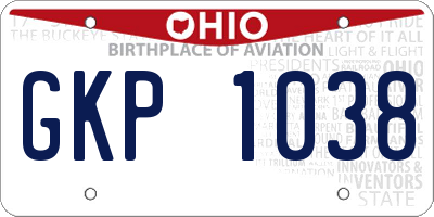 OH license plate GKP1038