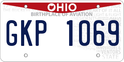 OH license plate GKP1069