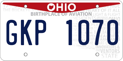 OH license plate GKP1070