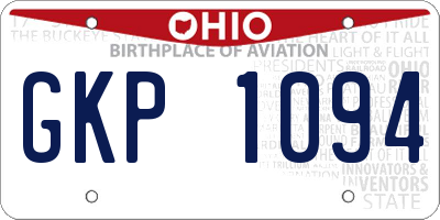 OH license plate GKP1094