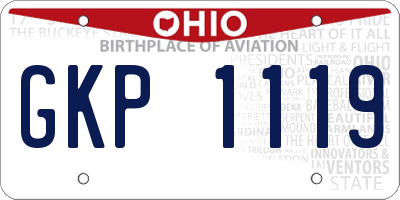 OH license plate GKP1119