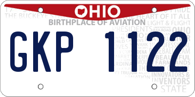 OH license plate GKP1122