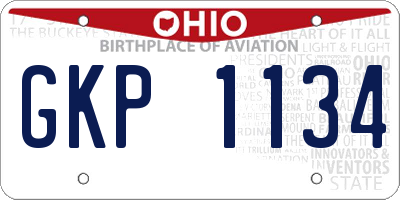 OH license plate GKP1134