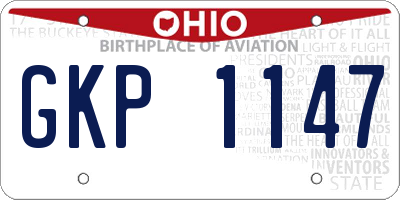 OH license plate GKP1147