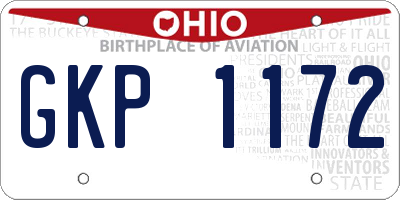 OH license plate GKP1172