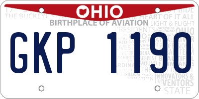 OH license plate GKP1190