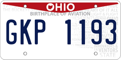 OH license plate GKP1193