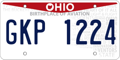OH license plate GKP1224
