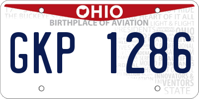 OH license plate GKP1286