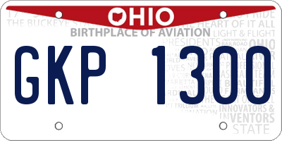 OH license plate GKP1300