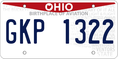 OH license plate GKP1322