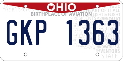OH license plate GKP1363