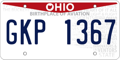OH license plate GKP1367