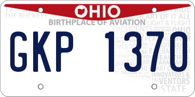 OH license plate GKP1370