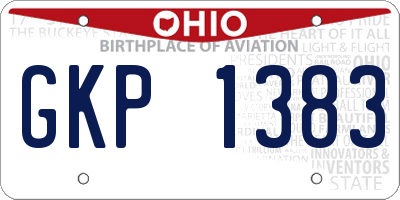 OH license plate GKP1383