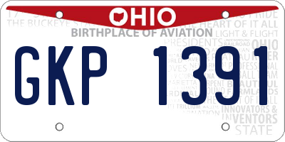 OH license plate GKP1391