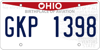 OH license plate GKP1398