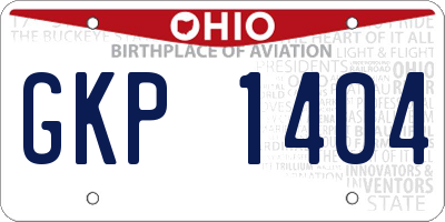 OH license plate GKP1404