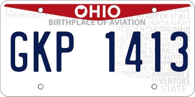 OH license plate GKP1413